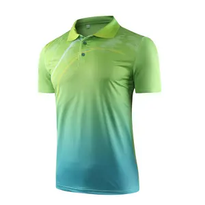 Pakaian Tenis Meja OEM Desain RTS TShirt Slim Fit Wanita Pria, Pakaian Tenis Golf Polo