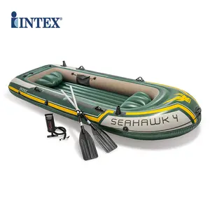 Intex 68351 Seahawk 4 Persoon Boot Set Roeiboten Grote Pvc Opblaasbare Kajak Vissen Kano Boot