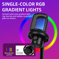 Microphone USB RGB avec bouton de sourdine tactile, microphone à condensateur pour PC, Mac, streaming, podcasting, enregistrement, karaoké