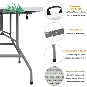 <span class=keywords><strong>Tavolo</strong></span> Pieghevole Portatile da 1,2 Metri: Design a <span class=keywords><strong>Panca</strong></span> Standard, Altezza Regolabile per Ogni Spazio - Product Image 6