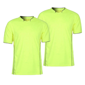 Camiseta de fútbol <span class=keywords><strong>verde</strong></span> de grado superior, logotipo impreso de transferencia de calor personalizado, camiseta de entrenamiento de manga corta con cuello en V de poliéster 100% - Product Image 4