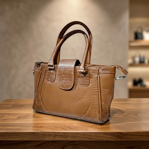 Fashionable Genuine Leather Luxury Clutch Zipper Closure Two Handles Durable Waterproof Anti-Theft Lightweight <b>Women</b> 3L+ - Product Image 6
