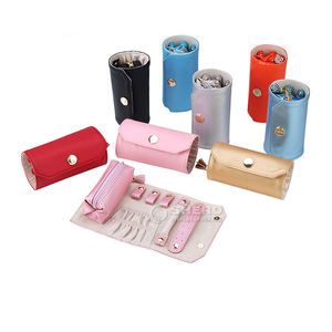 Organizador de joyas de viaje personalizado, bolsa enrollable, almacenamiento de joyas plegable, bolsa de almacenamiento de joyas portátil de cuero PU - Product Image 2