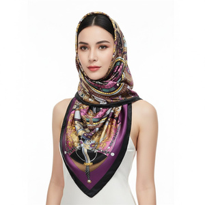 Impression personnalisée OEM ODM multicolore Paisley + 90 motifs carrés pour accessoires de mode féminins - Product Image 1