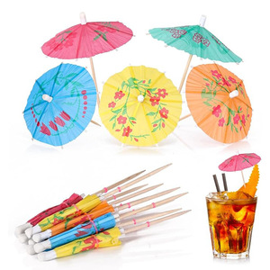 Parapluie boisson pics haute qualité couleurs tropicales assorties <span class=keywords><strong>cure</strong></span>-dents de fête pour cocktails <span class=keywords><strong>cure</strong></span>-dents parapluie écologique - Product Image 1