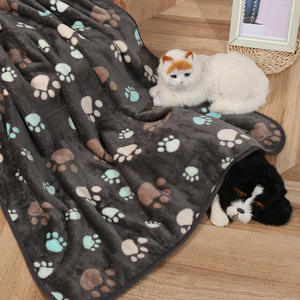 ผ้าห่มผ้าสักหลาดสำหรับสุนัขผ้าสักหลาดเนื้อนุ่มพิมพ์ลายอุ้งเท้าแบบหนาสำหรับสัตว์เลี้ยง - Product Image 3