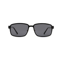 Lunettes de soleil métalliques classiques bleues de haute qualité, polarisées, avec clip magnétique, charnière à ressort à 180 degrés, rectangulaires, grande taille, solides, vente en gros