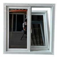 Weißes UPVC PVC Schiebefenster Doppelverglast Hurrikan-Beständig Schalldicht Wärmeisoliert mit Fliegengitter