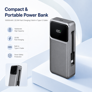 <span class=keywords><strong>Batterie</strong></span> <span class=keywords><strong>externe</strong></span> 10000 mAh à charge ultra-rapide 22,5 W avec cordon Type-C rétractable – <span class=keywords><strong>Prix</strong></span> de gros - Product Image 6