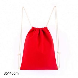 Sac de voyage en toile de coton durable avec cordon de serrage, sac à dos en toile vierge avec logo personnalisé - Product Image 2