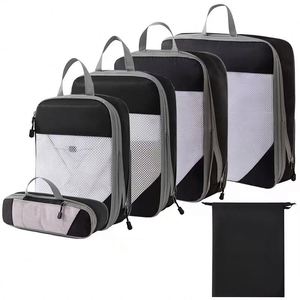 Wholesale 6 Set Versatile Zipper Dustproof Packing Cubes Mesh Organizers Clothing <b>Storage</b> Bags - Product Image 3