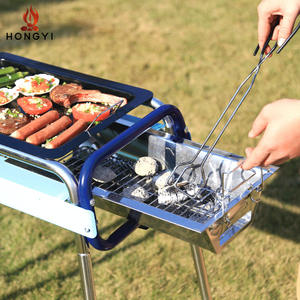 Barbecue portable pliable au charbon de bois Hongyi 71x43x71.5cm pour viande et brochettes - Product Image 1