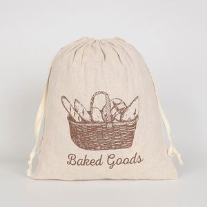 Sac à cordon personnalisé imprimé, réutilisable, pour le stockage de produits de boulangerie, pochette en toile écologique à cordon pour l'emballage alimentaire - Product Image 1