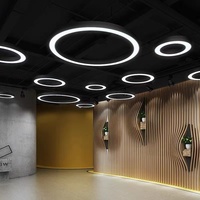 Luminaire suspendu LED en forme d'anneau, personnalisable en taille, avec télécommande, pour la décoration de villas, de maisons et de bureaux contemporains, ECOJAS