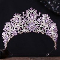 Couronne d'argent robe de mariée de luxe casque haut de gamme cristal strass élégant mariée maquillage princesse diadème anniversaires