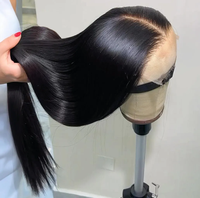 Perruques Sans Colle Prêtes à Porter Cheveux Humains Vietnamiens Bruts Perruque Naturelle Lisse Fermeture Dentelle Transparente Fournisseurs de Perruques pour Femmes Noires