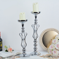 Vases à fleurs en métal personnalisables en gros, supports en métal argenté pour centre de table, mariage, banquet, célébration, décoration de scène