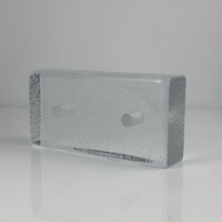 Brique de verre solide texturée effet écorce d'orange, transparente, avec trous pré-percés, bloc de cristal pour décoration murale intérieure, directement de l'usine