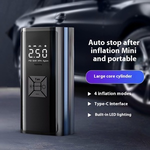 Bomba de aire inalámbrica multifunción para automóviles Banco de energía inteligente con pantalla digital y material ABS con luz de advertencia - Product Image 2