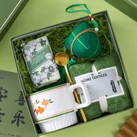 Vente chaude Belle Tasse Personnalisée Serviette Parapluie Souvenir Cadeau De Mariage Ensemble Pour Les Invités Cadeau De Retour