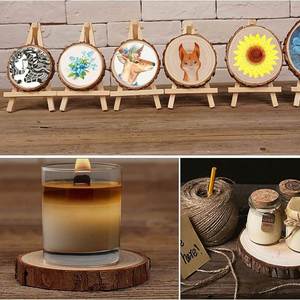 งานฝีมือ DIY ของตกแต่งไม้สนธรรมชาติแบบไม่เคลือบผิว ขนาด 3 ซม.-20 ซม. วงกลมไม้แผ่นบาง สำหรับงานปาร์ตี้คริสต์มาส ระบายสี ลายเปลือกไม้ ของขวัญแปลกใหม่ - Product Image 3