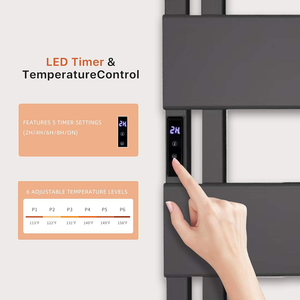 Calentador de Toallas Eléctrico de Pared con Temporizador, Control de Temperatura, Conexión Directa, Calentamiento Rápido, <span class=keywords><strong>Panel</strong></span> Táctil Inteligente - Product Image 6