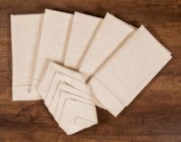 Serviettes en coton et lin lavables, style vintage, faites à la main, avec ourlet festonné, pour dîner, mariage ou fête, vente en gros