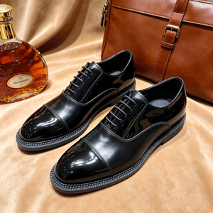 <span class=keywords><strong>Scarpe</strong></span> Classiche da <span class=keywords><strong>Smoking</strong></span> <span class=keywords><strong>per</strong></span> Uomo, Oxford in Pelle Nera Lucida, Calzature Formali da Cerimonia <span class=keywords><strong>per</strong></span> Gentiluomini, Nuove - Product Image 1