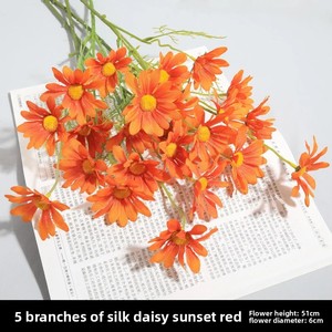 Sıcak sınır ötesi satış küçük papatya tek şube yapay ipek çiçek krizantem kurutulmuş dekoratif çiçek oturma odası için - Product Image 6