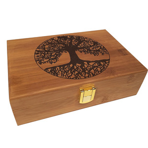 Tree Of Life Wooden Storage <b>Box</b> 21.5X15X7Cm Rectangle Flip Top Jewelry Gift <b>Box</b> With Engraved Design For <b>Archive</b> Genealogy - Product Image 5