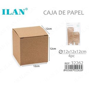 Scatola di cartone Kraft Ilan 12x12x12 cm pieghevole per imballaggio di dispositivi elettronici - Product Image 2