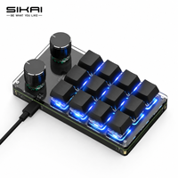 Teclado Mecánico Mini RGB Programable SIKAI con Cable USB-C, Controlador de Atajos para Edición de Video, 12 Teclas, 2 Perillas