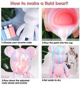 Personalizzabile in vinile con Figure di orso <span class=keywords><strong>bianco</strong></span> da te vernice acrilica fluido da te carino giocattolo artigianale per bambini in vinile stile formica - Product Image 6