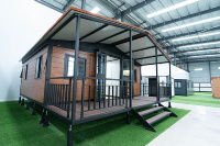 Maison conteneur pliable à double aile, isolée, ignifuge et étanche, préfabriquée et modulaire pour ADU et Glamping