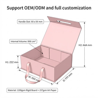 Ensemble d'emballages de luxe sur mesure pour soins de la peau, rose, avec poignée portable, fermeture magnétique, boîte rigide pliable