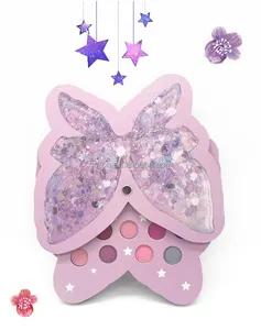 Venta al por mayor princesa niñas sombra de ojos rubor polvo cara maquillaje placa OEM niños mariposa/corazón sombra de ojos placa