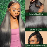 Perruques Lace Front 5*5 en Cheveux Vierges Cambodgiens, Dentelle HD Transparente, 100% Cheveux Humains Grade 12A, Sans Colle, Cheveux de Bébé, Longue Longueur