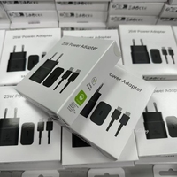 Adaptador Superrápido Tipo 25w, Enchufe Europeo de 2 Pines con Cable TIPO-C 3A DA705 para Samsung Galaxy S24 A55 A25, Cargador Rápido USB de Pared T2510