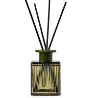 Flacons diffuseurs de parfum en verre transparent de 200 ml, forme carrée cubique, avec motif à grain vertical