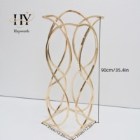 Support de centre de table en métal électroplaqué en forme de pétale, design moderne, marque Hayworth, pour la décoration de table de mariage, banquet ou fête