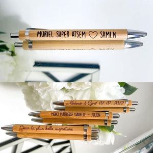 Ww127 Custom Logo Printed Eco Friendly Wood Ball Corporate Activity Business <b>Gift</b> Promotion Bamboo <b>Pen</b> - Product Image 2