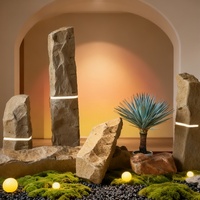 Pilier lumineux en pierre artificielle pour aménagement paysager, bande lumineuse décorative pour vitrine intérieure et accessoire scénique