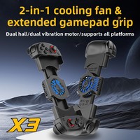 Control de Juego Extensible X3 Nuevo, 2 en 1, con Ventilador de Refrigeración, Motores de Doble Vibración, para Android, iOS, NS, Negro/Azul/Rojo