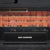 Comptoir de bar en bois massif moderne, durable et écologique pour restaurant, salle de billard industrielle, caisse, réception