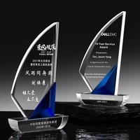 ADL Nouveau Design K9 Cristal Clair Verre Trophée Prix Voilier Bateau Voilier Artisanat Thème Affaires Gravure Plaques de Chine