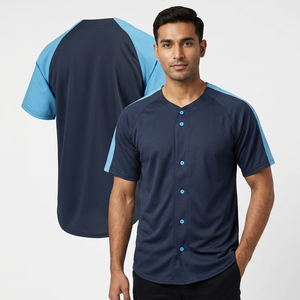 เสื้อเจอร์ซีย์เบสบอลสำหรับผู้ชายเสื้อเชิ้ตลายทแยงปักสไตล์เกาหลี - Product Image 1