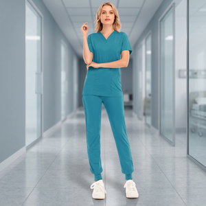 Ensemble de tenues médicales unisexe : Blouse et pantalon de jogging en rayonne et toile, nouvelle couleur, pour hôpital, médecins et infirmières - Product Image 3