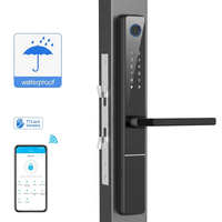 Cerradura Inteligente de Embutir de Aleación de Aluminio con Desbloqueo por Llave/Tarjeta/Contraseña, Almacenamiento en la Nube para Puertas Correderas de Acero/Latón, Cerradura Digital