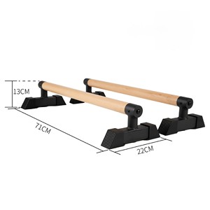 CZFIT Portable Wooden Parallel Dip Bar With Thick Beech Handles Fitness Equipment for Handstand <b>Strength</b> <b>Training</b> Weightlifting - Product Image 3