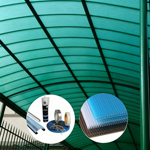 Panneau d'isolation thermique pour toit pare-soleil 12 mm 16 mm 14 mm, double couche, nid d'abeille, polycarbonate alvéolaire, plaque de polycarbonate à double paroi - Product Image 2